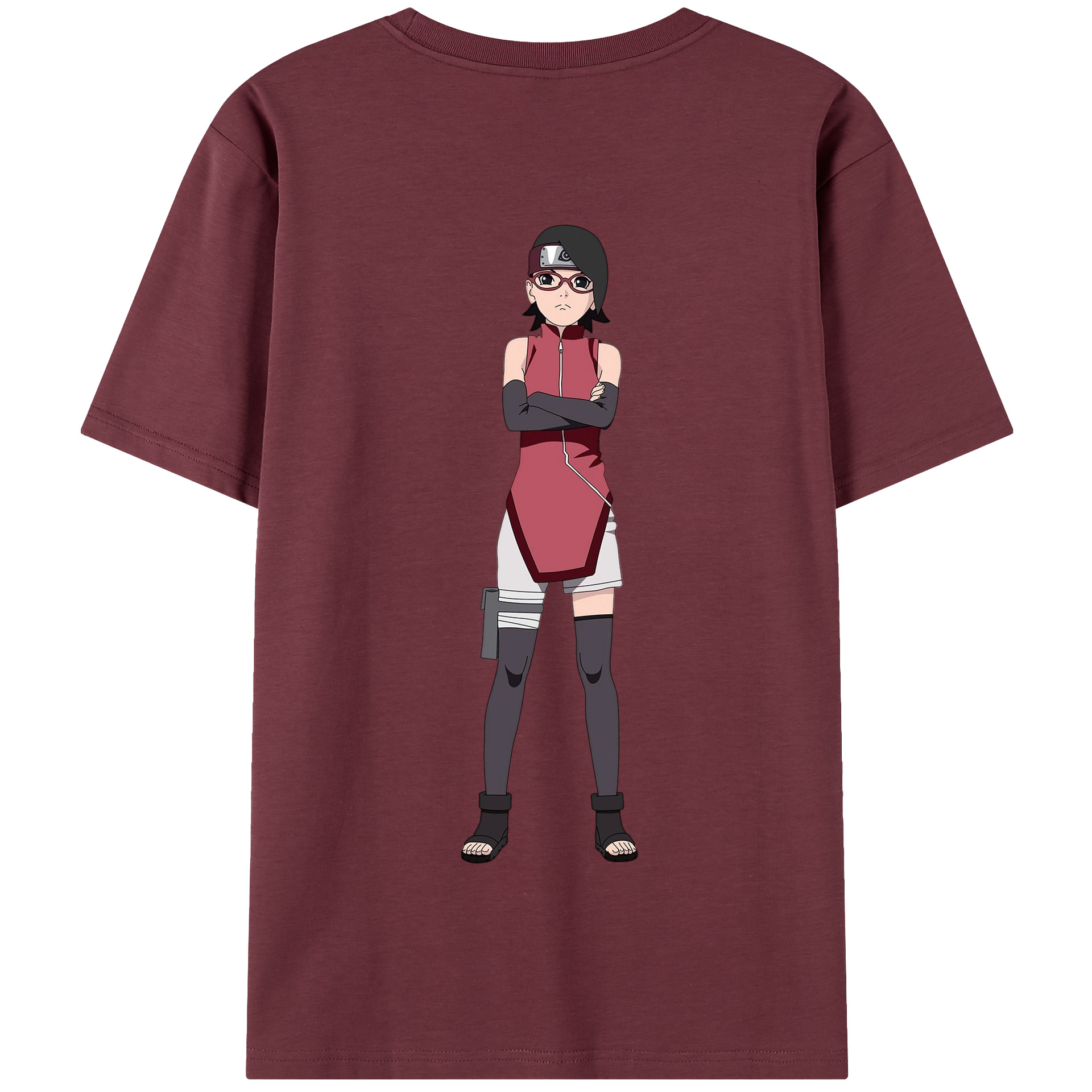 （画像用） NARUTO -ナルト- うちは サラダ Uchiha Sarada 綿100％半袖Tシャツ（背面プリント）